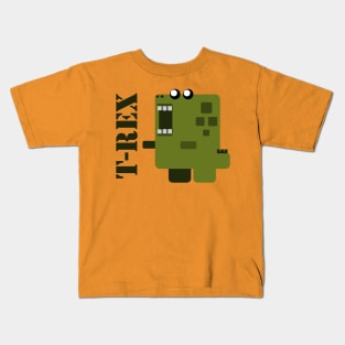 trex rectangle cute character Kids T-Shirt